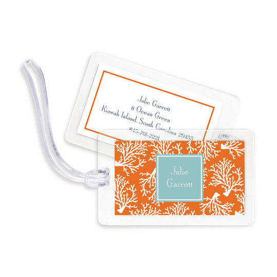 Coral Repeat Luggage Tags